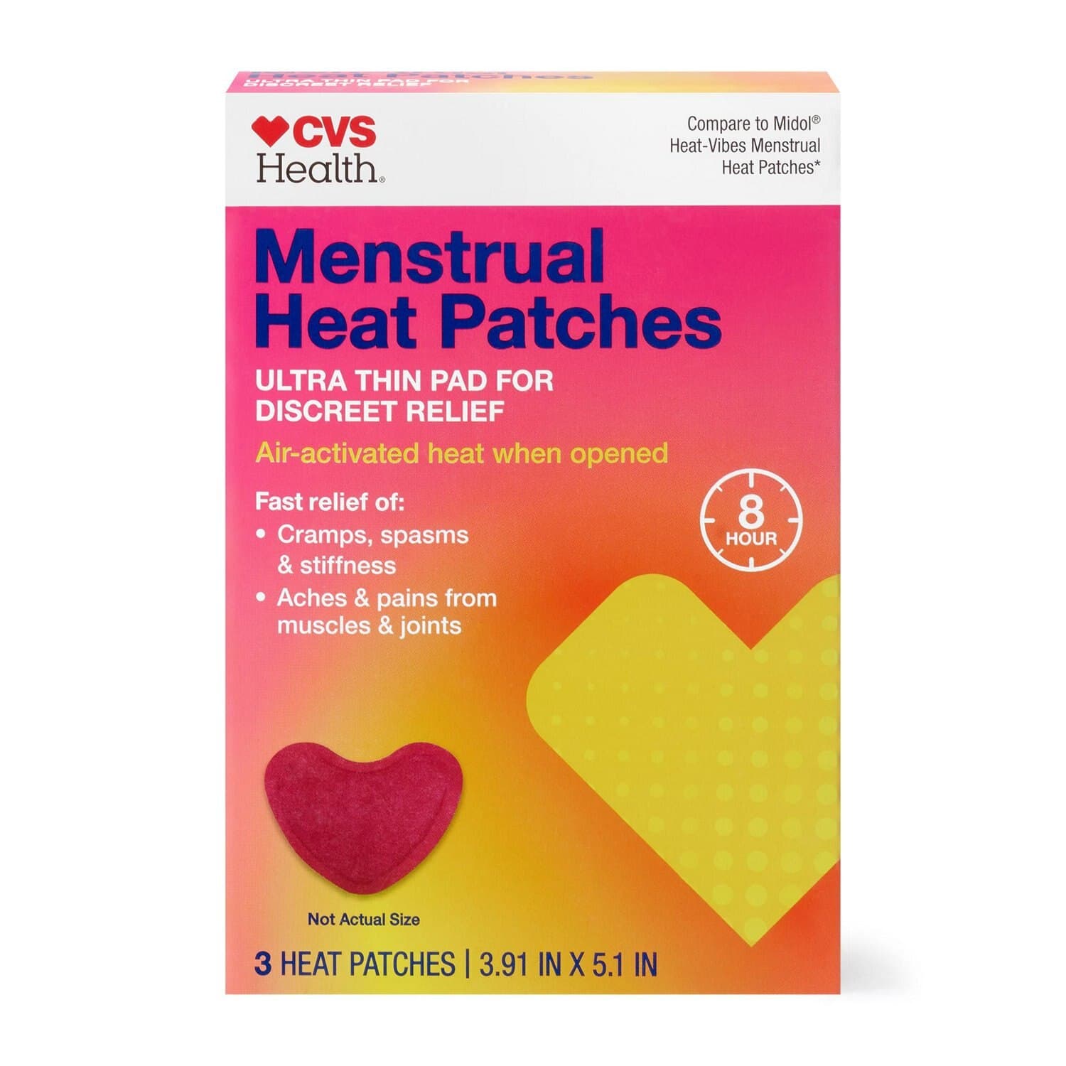 Picture of Menstrual Pain Relief Heat Patches, 3 CT