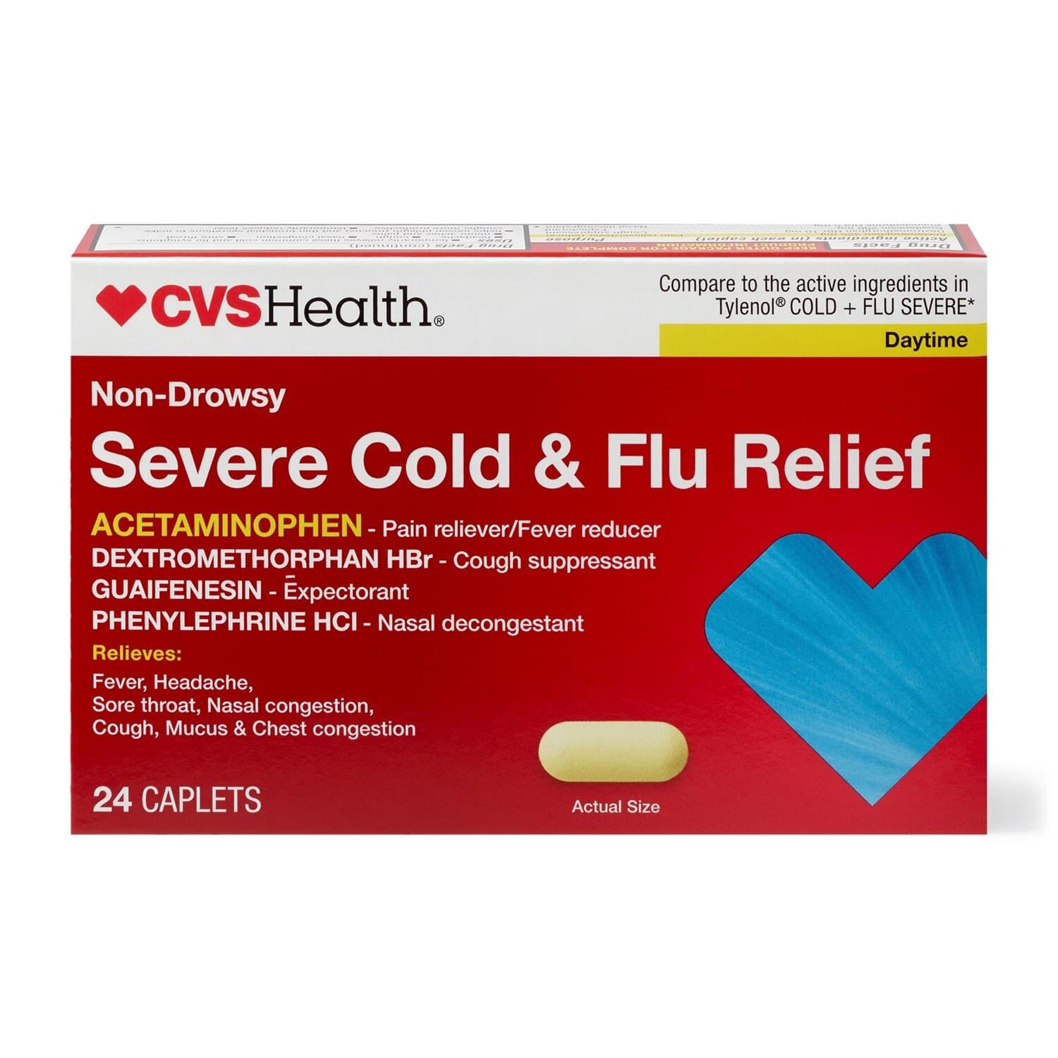 Picture of Cold and Flu Severe Relief Caplets, 24 CT