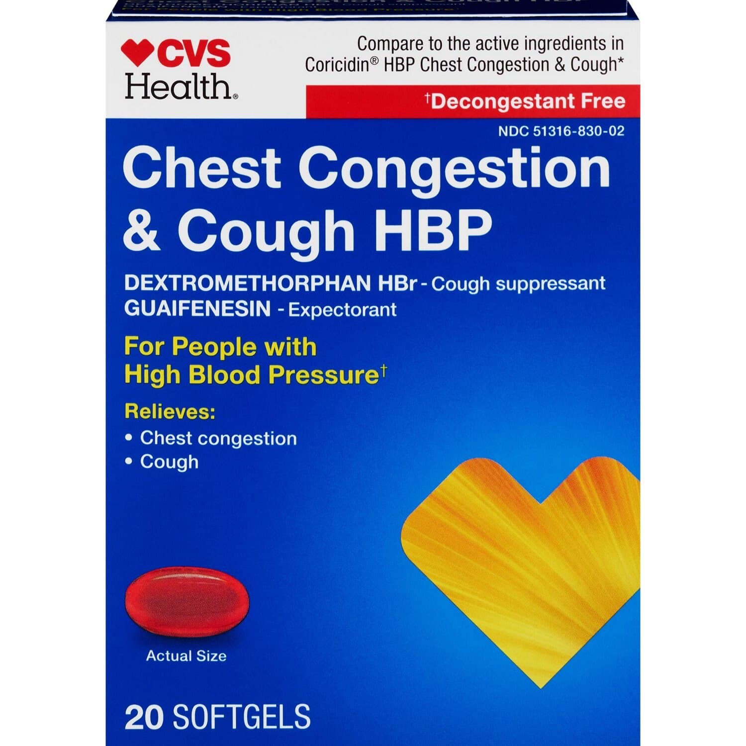 Picture of Chest Congestion and Cough Hbp Softgels, 20 CT
