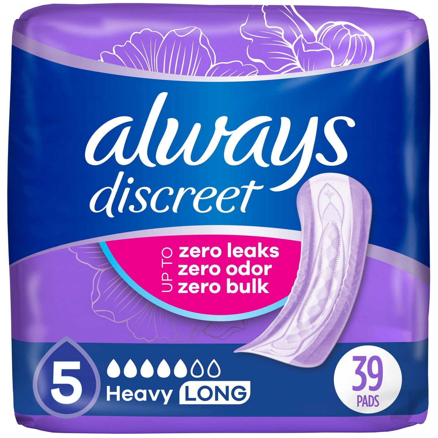 Picture of Always Discreet Pads, Heavy Long, 39 CT