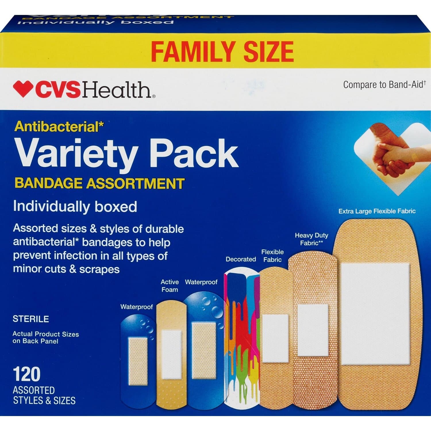 Picture of Antibacterial Assorted Bandages, 120 CT