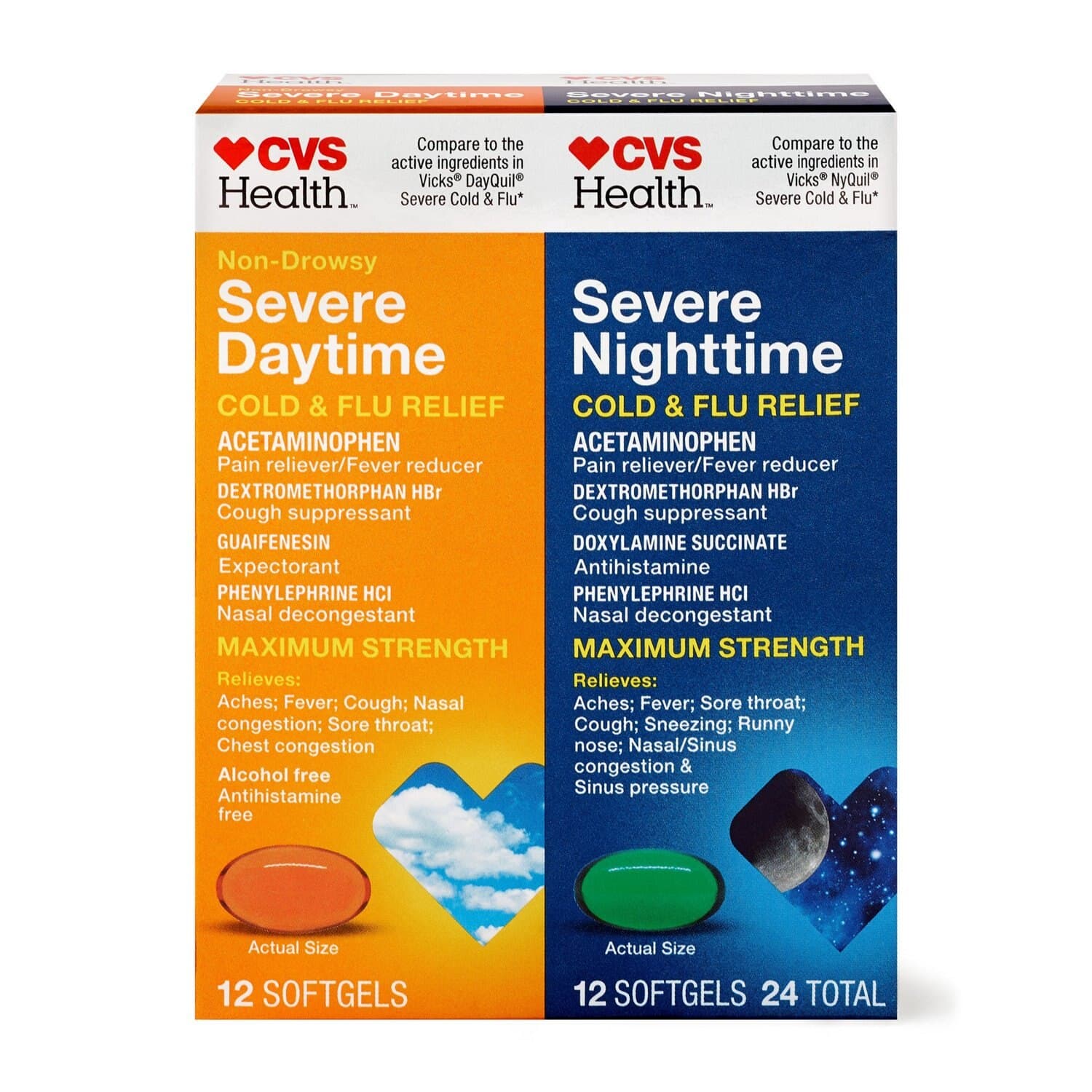 Picture of Cold and Flu Severe Nighttime Relief Softgels, 24 CT