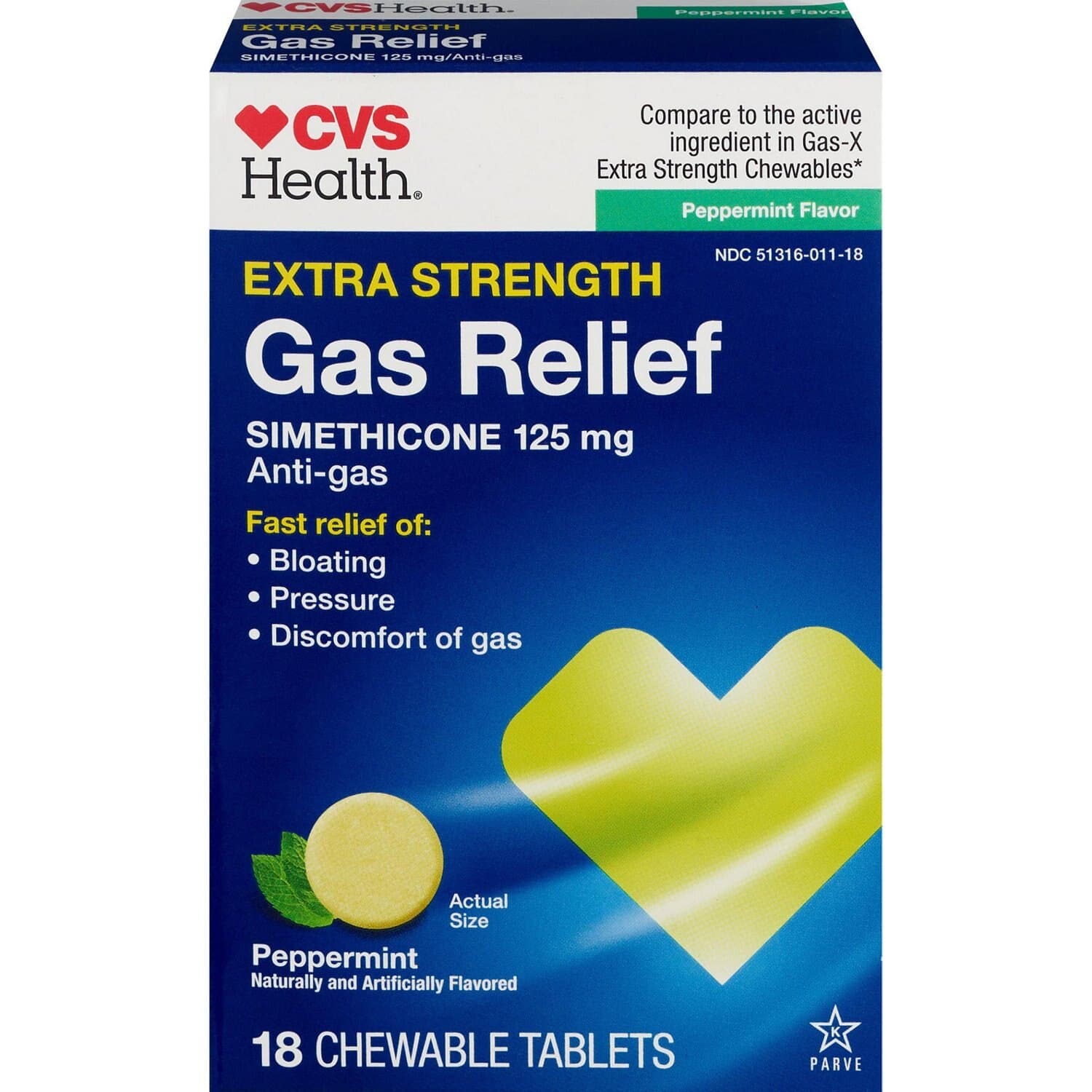 Picture of Gas Relief Extra Strength Chewable Tablets, Cherry, 48 CT