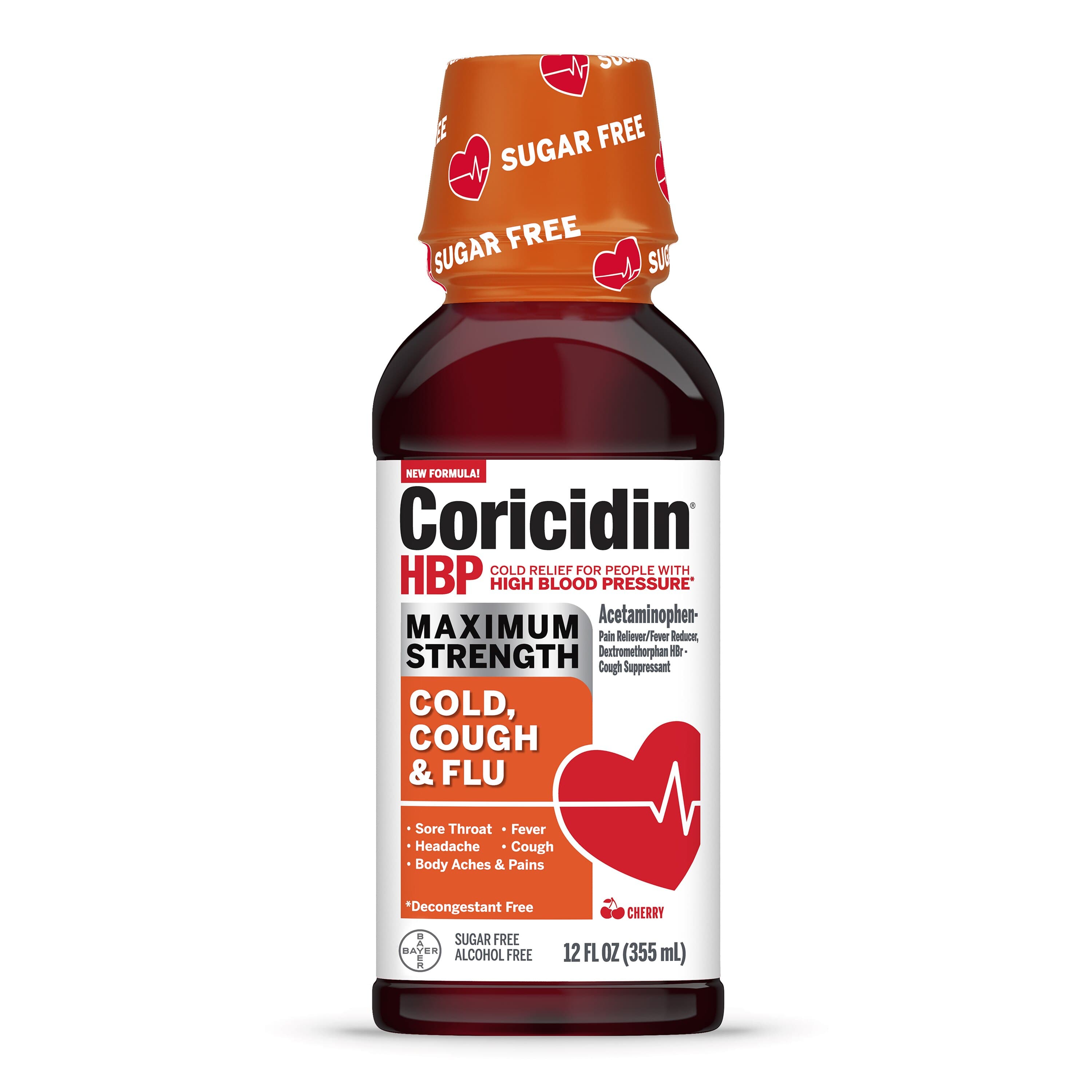 Picture of Coricidin Hbp Max Strength Cold & Flu Sugar-Free, 12 OZ
