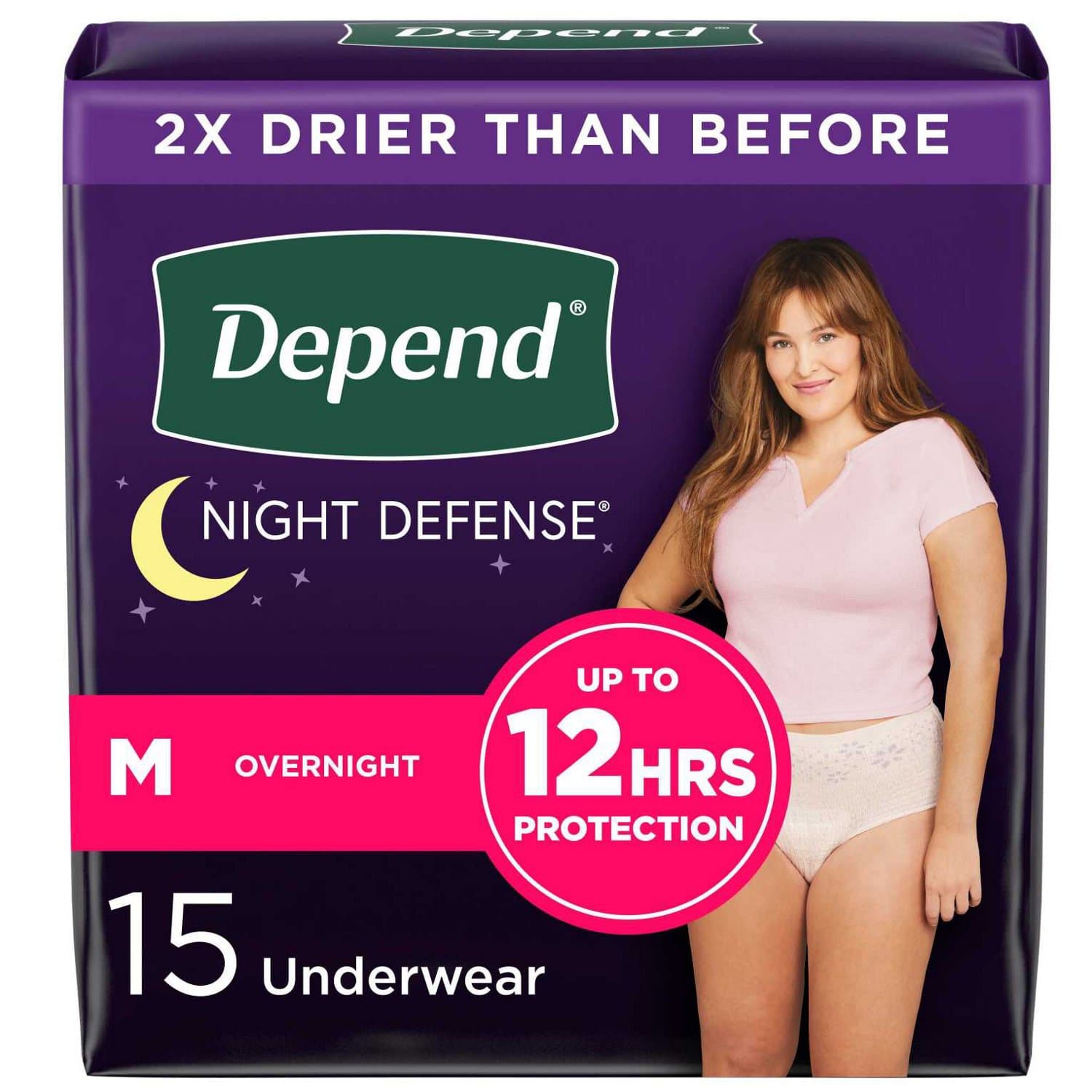 Picture of Depend Night Defense Underwear for Women m, 15 CT