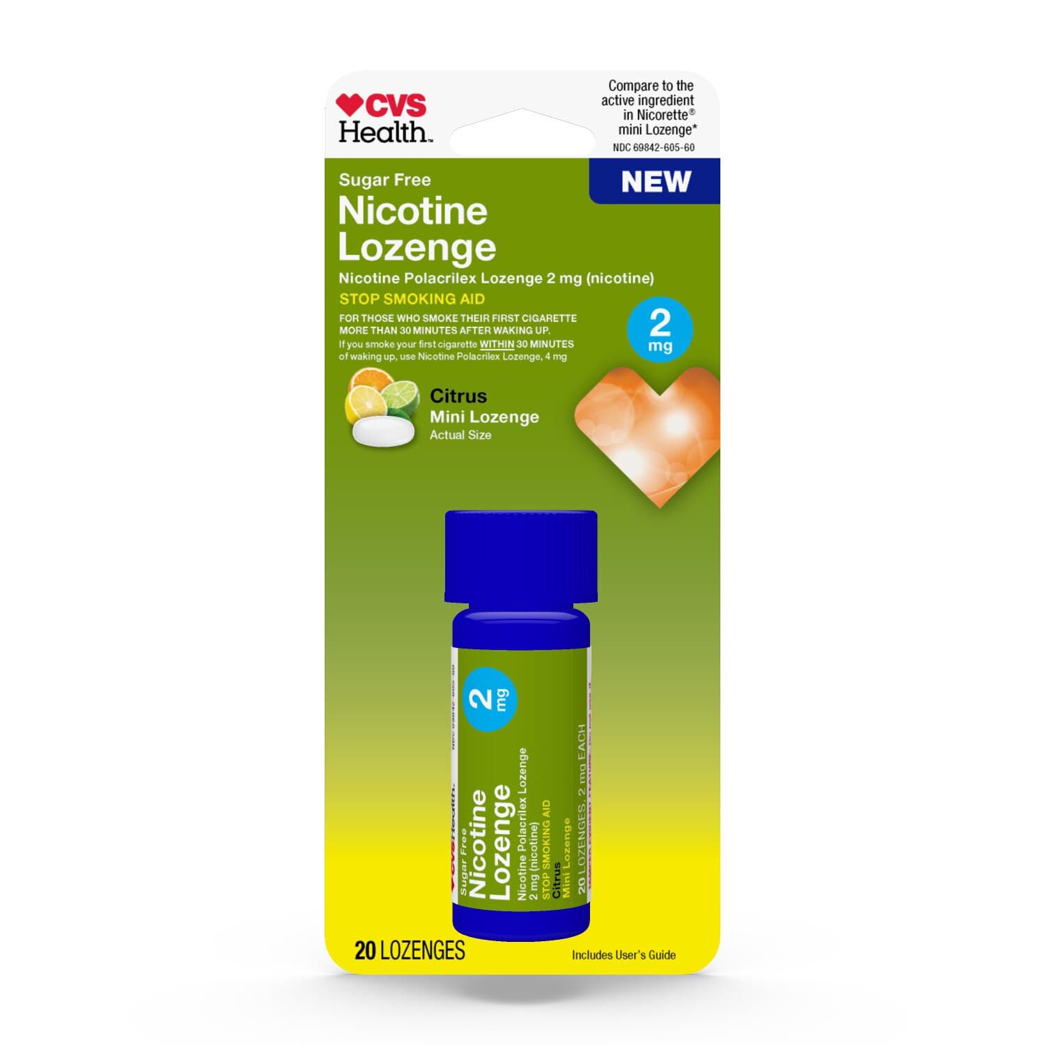 Picture of Nicotine Lozenges 2mg Sugar Free Citrus, 20 CT