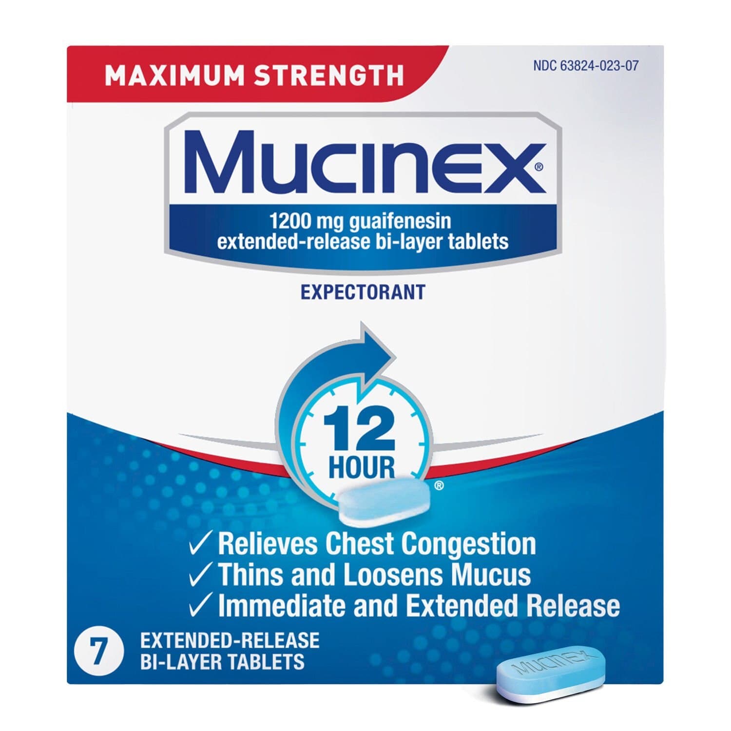 Picture of Mucinex Max Strength 12-Hour Expectorant Tablets, 14 CT