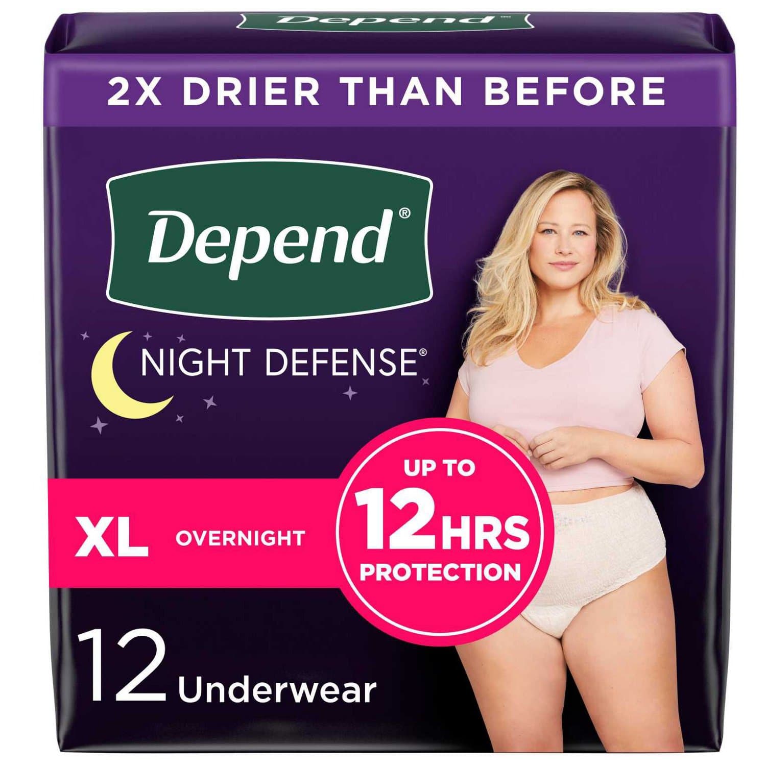 Picture of Depend Night Defense Underwear for Women Xl, 12 CT