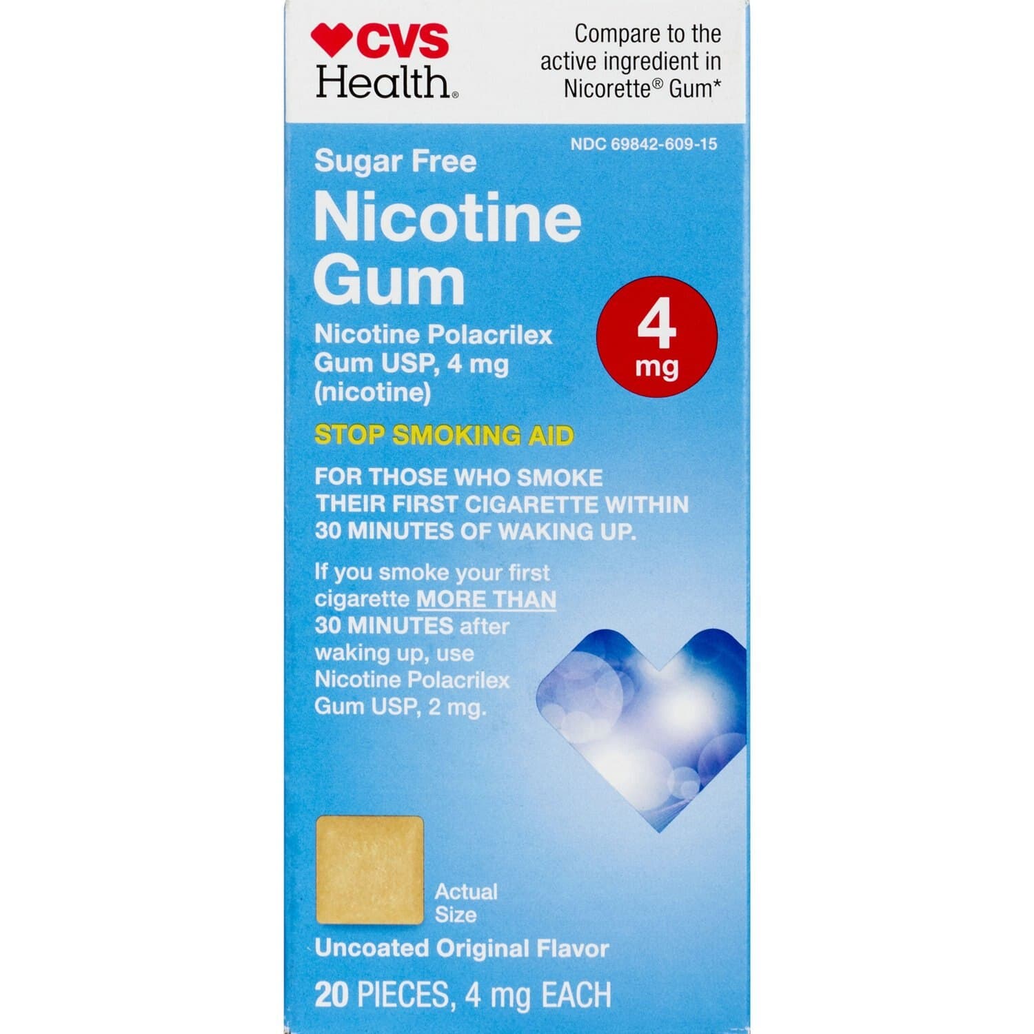 Picture of Nicotine Gum 4mg Sugar Free Original Flavor, 20 CT
