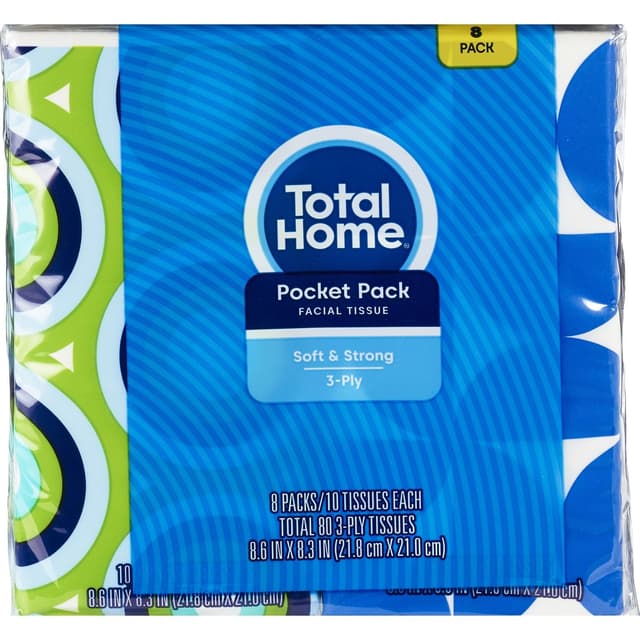 Picture of Facial Tissues 8 Pack, 10 CT