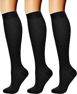 Picture of Compression Knee High Socks, Men's Black, Medium (Shoe Size 8 - 10), 15 - 20 mmHg, 1 pair
