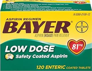 Picture of Aspirin, Enteric Coated, Low Dose, 81 mg, 120 ct