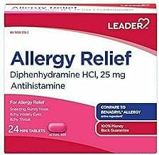 Picture of Diphenhydramine Allergy Tablets, 25 mg., 24 ct.