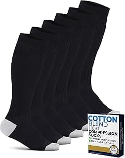 Picture of Compression Knee High Socks, Women's Black, Medium (Shoe Size 5.5 - 7.5), 8 - 15 mmHg, 1 pair