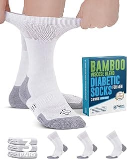 Picture of Diabetic Socks, White, Medium, 3-pack, 1 ct.
