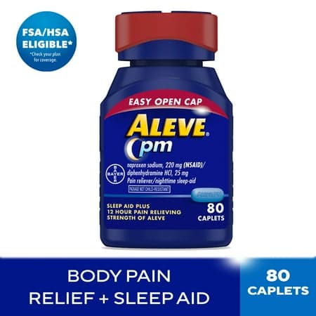 Picture of Aleve PM Naproxen Sodium Pain Reliever & Sleep Aid , Easy Open Caplets, 80 Count