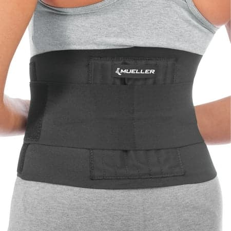 Picture of Mueller Adjustable Back Brace, Black, One Size Fits Most