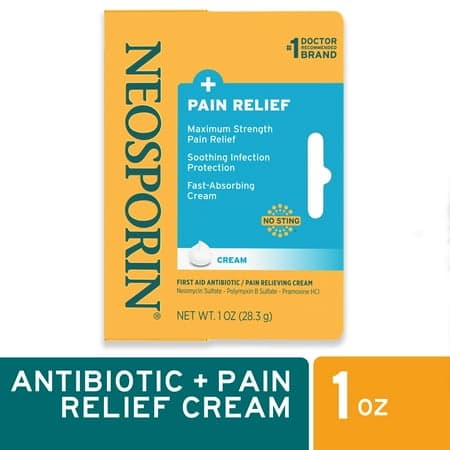 Picture of Neosporin + Pain Relief Dual Action First Aid Antibiotic Cream, 1 oz