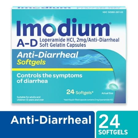 Picture of Imodium A-D Diarrhea Relief Softgels, Loperamide Hydrochloride, 24 Count