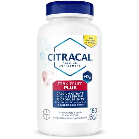 Picture of Citracal Maximum Plus Calcium Supplement, Calcium with Vitamin D3, Coated Caplets, 180 Count
