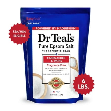Picture of Dr Teal's Pure Epsom Salt Soak, Therapeutic, Fragrance Free, 6 lbs