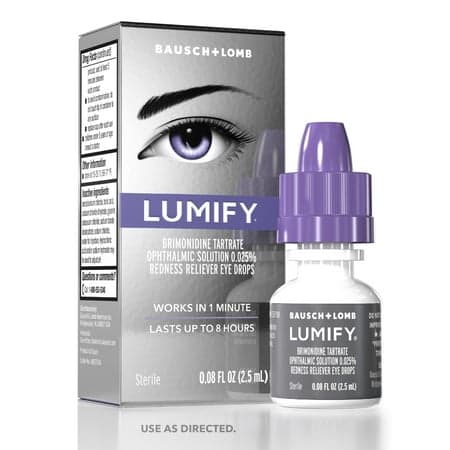 Picture of LUMIFY Eye Drops for Redness Relief and Whiter and Brighter Looking Eyes, .08 fl oz (2.5 ml)