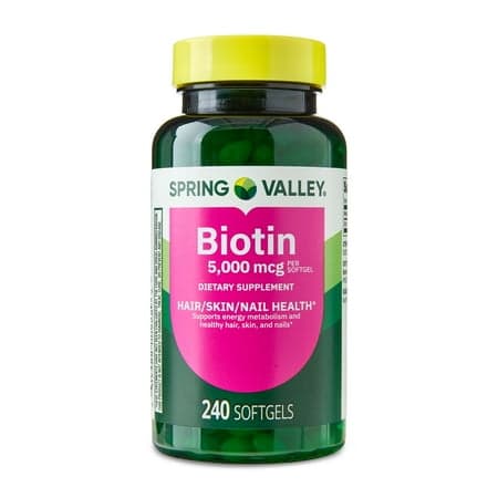 Picture of Spring Valley Biotin Dietary Supplement Softgels for Hair/Skin/Nails Health, 5,000 mcg, 240 Count