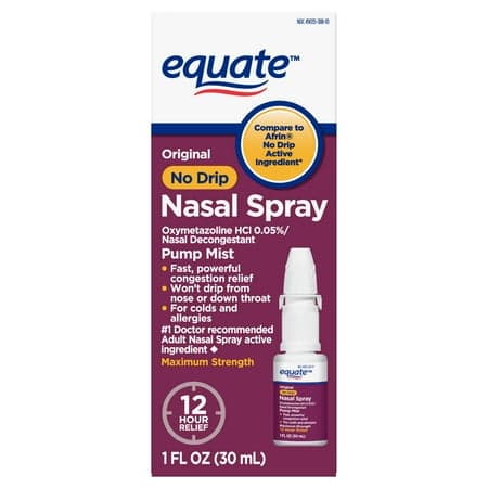Picture of No Drip Nasal Spray, Oxymetazoline HCl, Pump Mist, 12 Hour Nasal Decongestant, 1 Ounce