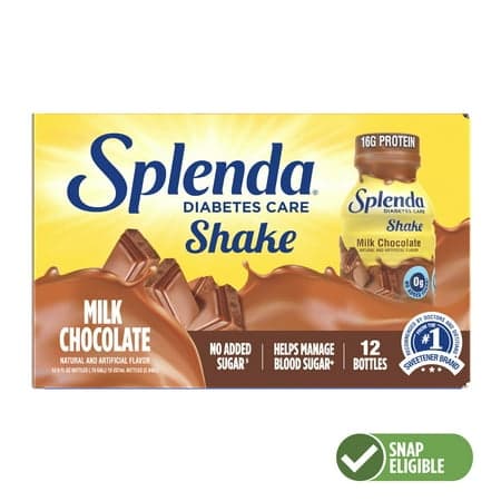 Picture of Splenda Diabetic Protein Shakes, to Help Manage Blood Sugar, 8oz Milk Chocolate, 12ct