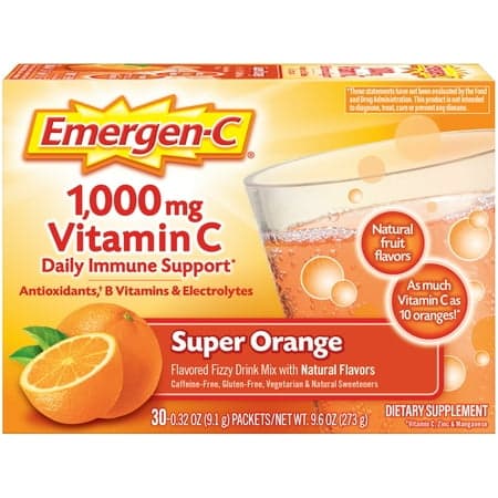 Picture of Emergen-C 1000Mg Vitamin C Powder for Immune Support Super Orange - 30 Ct
