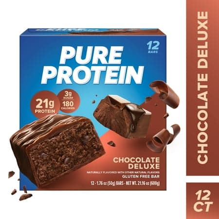 Picture of Pure Protein Bar, Chocolate Deluxe, 21g Protein, Gluten Free, 1.76 oz, 12 Ct