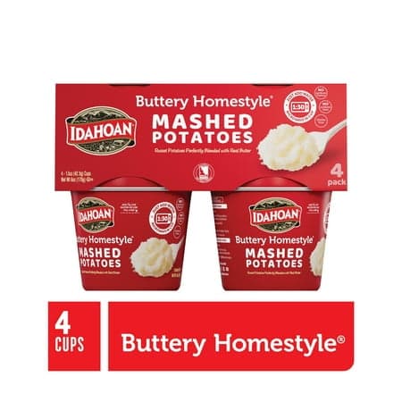 Picture of Idahoan Buttery Homestyle Mashed Potatoes Cups, 1.5 oz, 4 Count