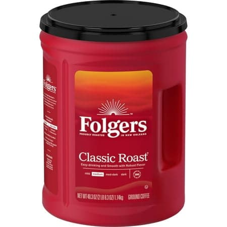 Picture of Folgers Classic Roast Ground Coffee, Medium Roast, 40.3 oz Canister