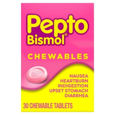 Picture of Pepto Bismol Chewable Tablets, Indigestion and Anti-Diarrhea Stomach Relief, Original, 30 Count