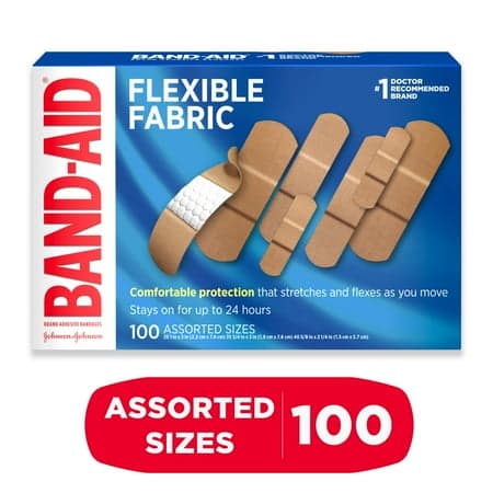 Picture of Band-Aid Brand Flexible Fabric Adhesive Bandages, Assorted, 100 Count