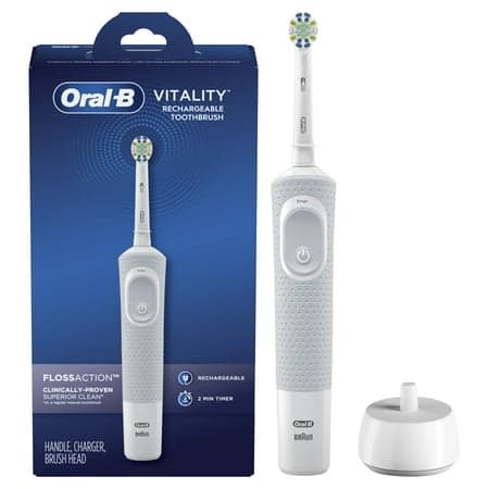 Picture of Oral-B Vitality FlossAction Rechargeable Electric Toothbrush, White, Adults & Children 3+