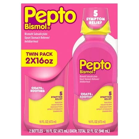 Picture of Pepto Bismol Liquid, Indigestion and Anti-Diarrhea Stomach Relief, Original, 2x16 Fl oz