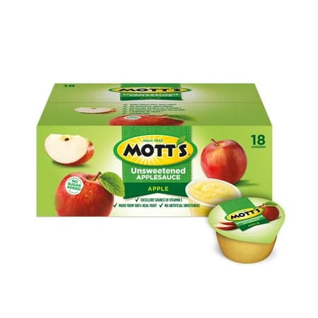Picture of Mott's No Sugar Added Applesauce, 3.9 Ounce Cups, 18 Count