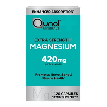 Picture of Qunol Magnesium Capsules 420mg, High Absorption Magnesium Supplement, Extra Strength, Bone and Muscle Health Supplement, 120 Count