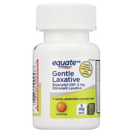Picture of Equate Bisacodyl USP Constipation Relief Gentle Laxative Tablets, 5 mg, 100 Count