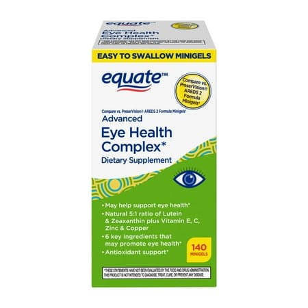 Picture of Equate Advanced Eye Health Complex Minigels Dietary Supplement, 140 Count, Compare vs PreserVision® AREDS 2 Formula Minigels