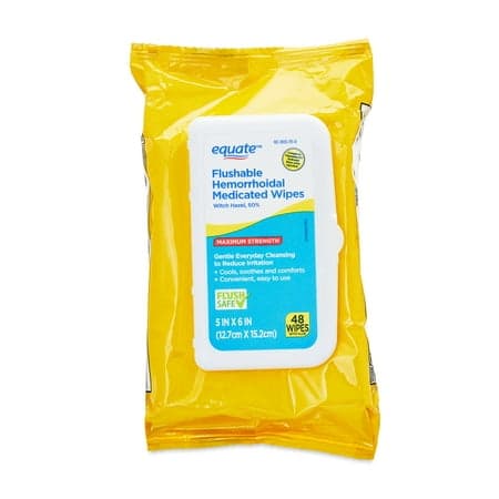 Picture of Equate Witch Hazel Flushable Hemorrhoidal Medicated Wipes, 48 Count