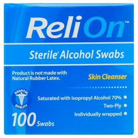 Picture of ReliOn Sterile Alcohol Swabs, 100 Count