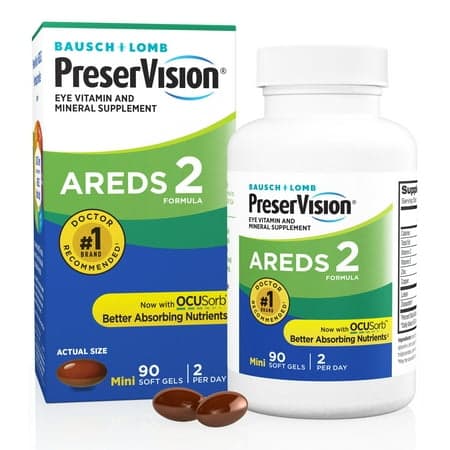 Picture of PreserVision AREDS 2 Eye Vitamins and Mineral with Lutein and Zeaxanthin Mini Softgels, 90 Count