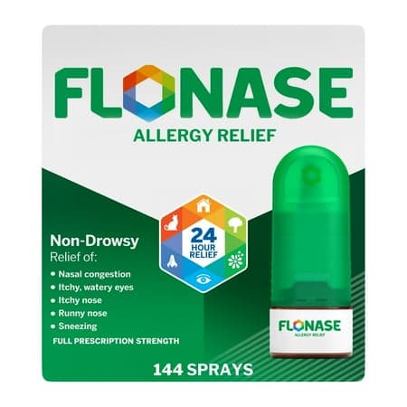 Picture of Flonase Allergy Relief Fluticasone Nasal Spray, 24-Hour Non-Drowsy Allergy Medicine, Metered Nasal Spray - 144 Sprays For Fall And Seasonal Allergy Relief