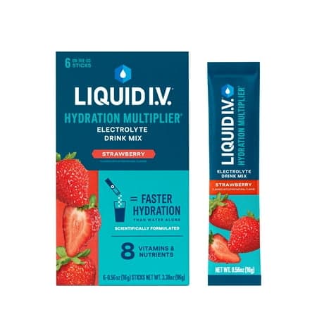 Picture of Liquid I.V. Hydration Multiplier, Strawberry, 6 Ct, Electrolyte Powder Packet Drink Mix