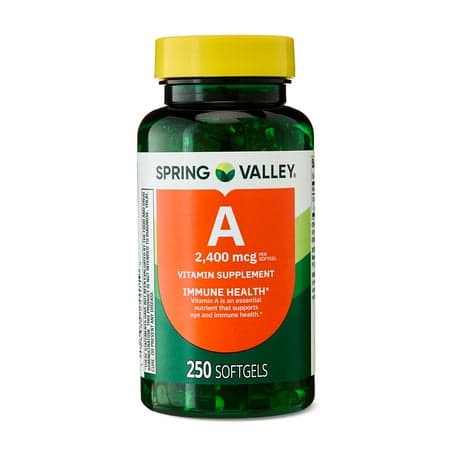 Picture of Spring Valley Vitamin A Supplement Softgels for Immune Health, 2400 mcg , 250 Count