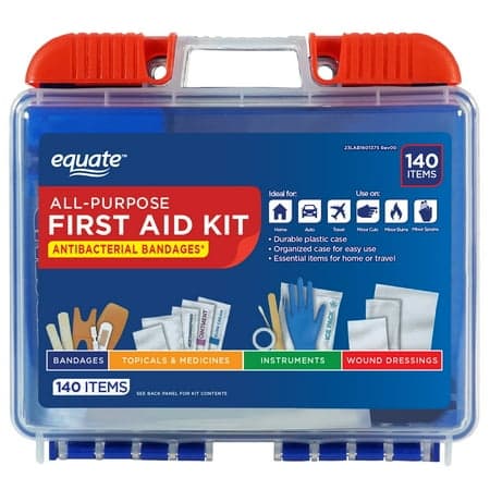 Picture of Equate All-Purpose First Aid Kit 140 Pieces – Home, Auto, Travel, Office, Sports