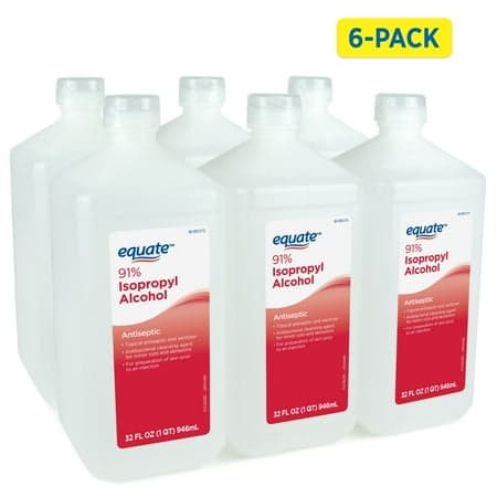 Picture of Equate 91% Isopropyl Alcohol Antiseptic Liquid, 6 PACK, (6 x 32 fl oz)