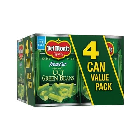 Picture of Del Monte Fresh Cut Green Beans, Canned Vegetables, 14.5 oz Can (Pack of 4)